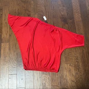 🍁🍃🍂 Bundle sale eligible! UNIQUE Lane Bryant Red Silk Tunic Top 22/24 NWT